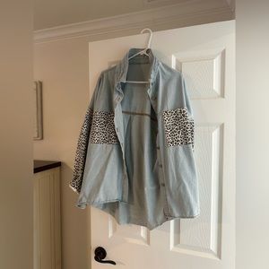 Leopard Denim Jean Jacket